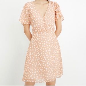 Madewell Ruched Turmeric Dress in Star Show 14 NWT